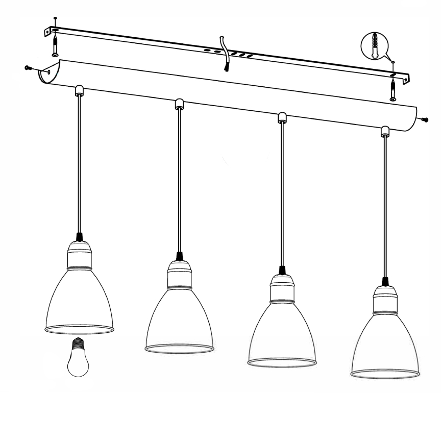 Eglo - Candeeiro 4xE27/60W/230V