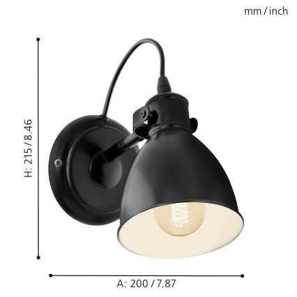 Eglo - Luz de parede 1xE27/40W/230V
