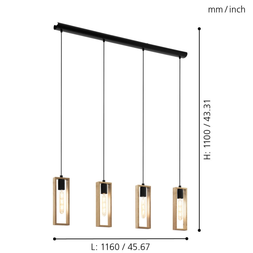 Eglo - Candelabro num fio 4xE27/60W/230V