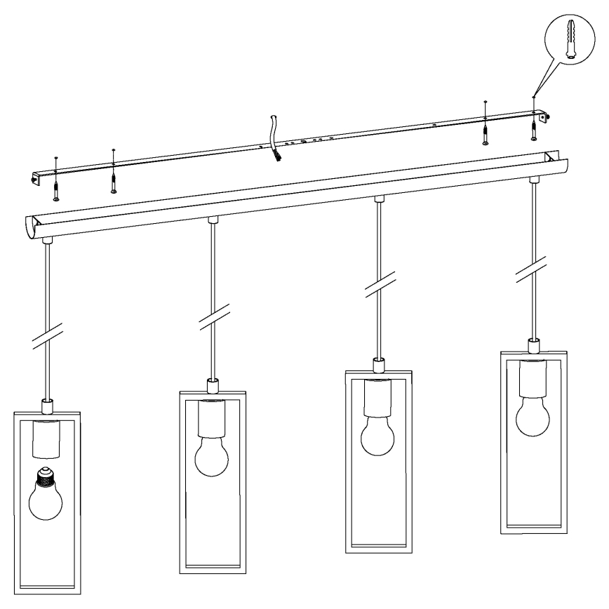 Eglo - Candelabro num fio 4xE27/60W/230V