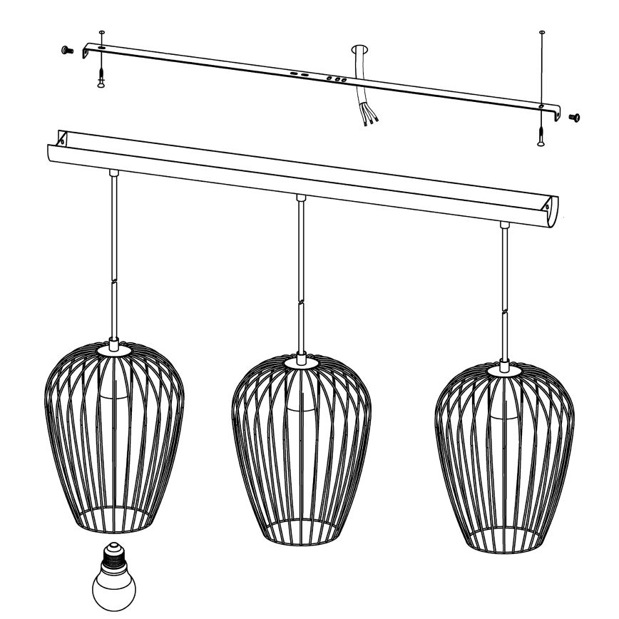 Eglo - Candeeiro 3xE27/60W/230V