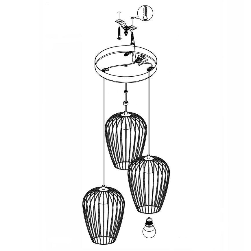 Eglo - Candelabro 3xE27/60W/230V
