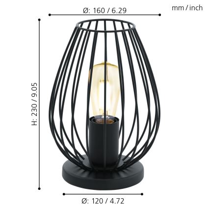 Eglo - Lâmpada de mesa 1xE27/60W/230V