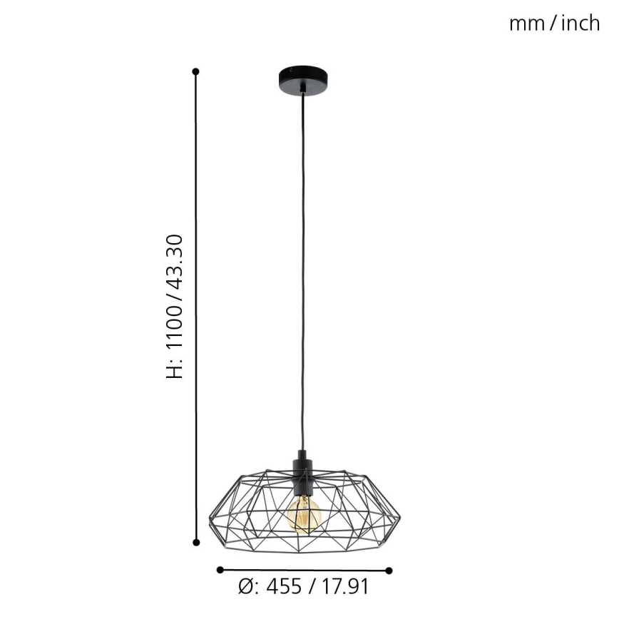 Eglo - Candelabro 2 1xE27/60W/230V