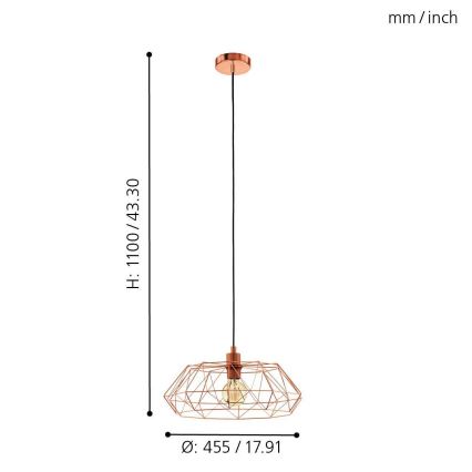 Eglo - Candelabro 2 1xE27/60W/230V