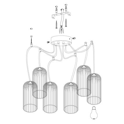 Eglo - Candelabro num fio 6xE27/60W/230V
