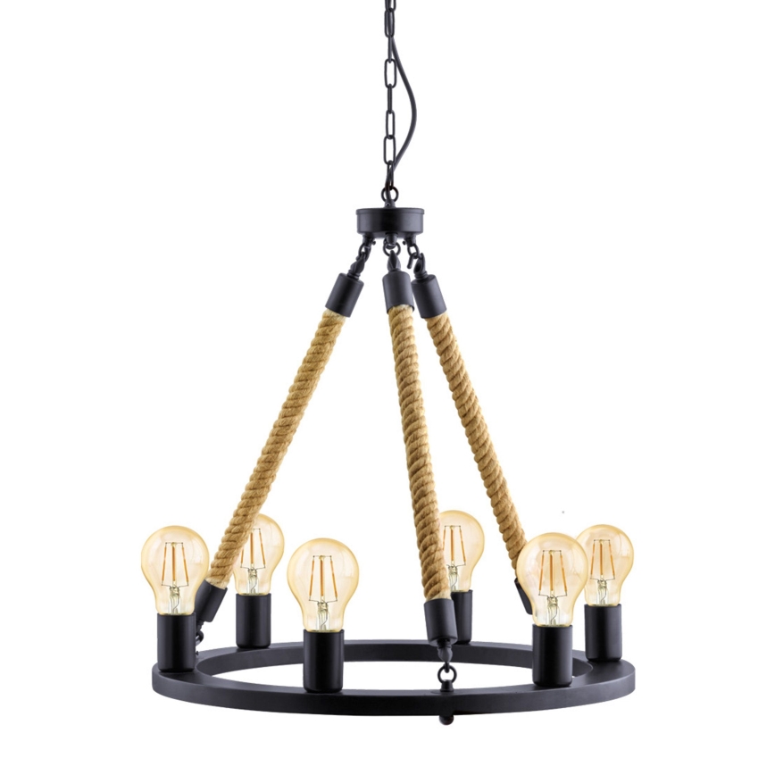 Eglo 49694 - Candelabro numa corrente FINDLAY 6xE27/60W