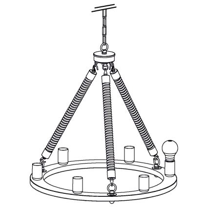 Eglo 49694 - Candelabro numa corrente FINDLAY 6xE27/60W