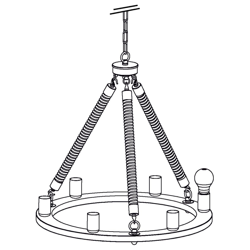 Eglo 49694 - Candelabro numa corrente FINDLAY 6xE27/60W