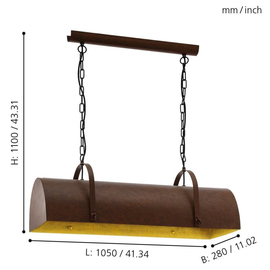Eglo - Candelabro numa corrente 3xE27/60W/230V