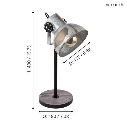 Eglo - Lâmpada de mesa 1xE27/40W/230V