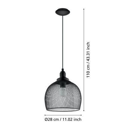 Eglo - Luz pendente 1xE27/60W