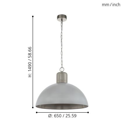 Eglo 49757 - Candelabro numa corrente COLDRIDGE 1xE27/60W/230V