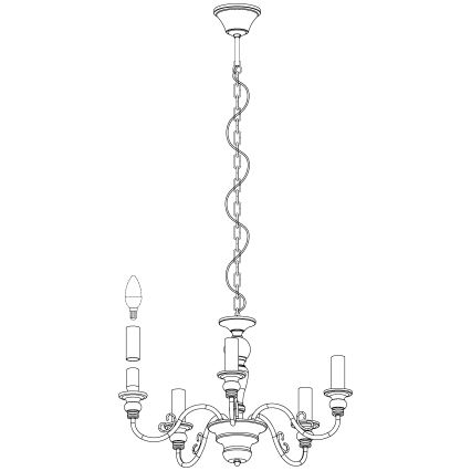 Eglo - Candelabro 5xE14/40W/230V