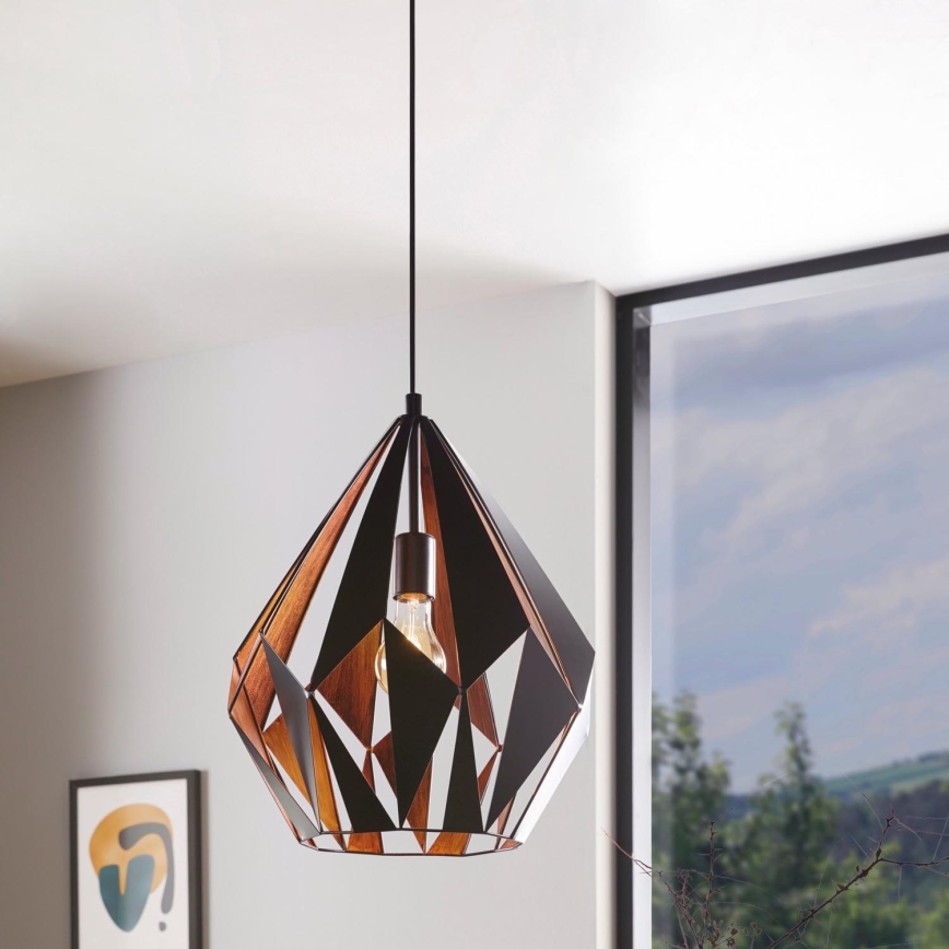 Eglo 49878 - Luz pendente CARLTON 1 1xE27/60W/230V