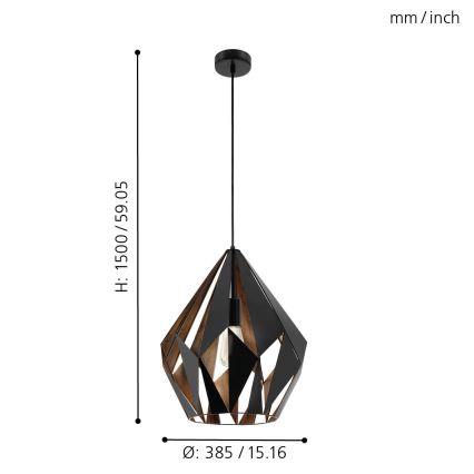 Eglo - Luz pendente 1xE27/60W/230V