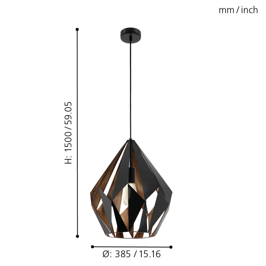 Eglo - Luz pendente 1xE27/60W/230V