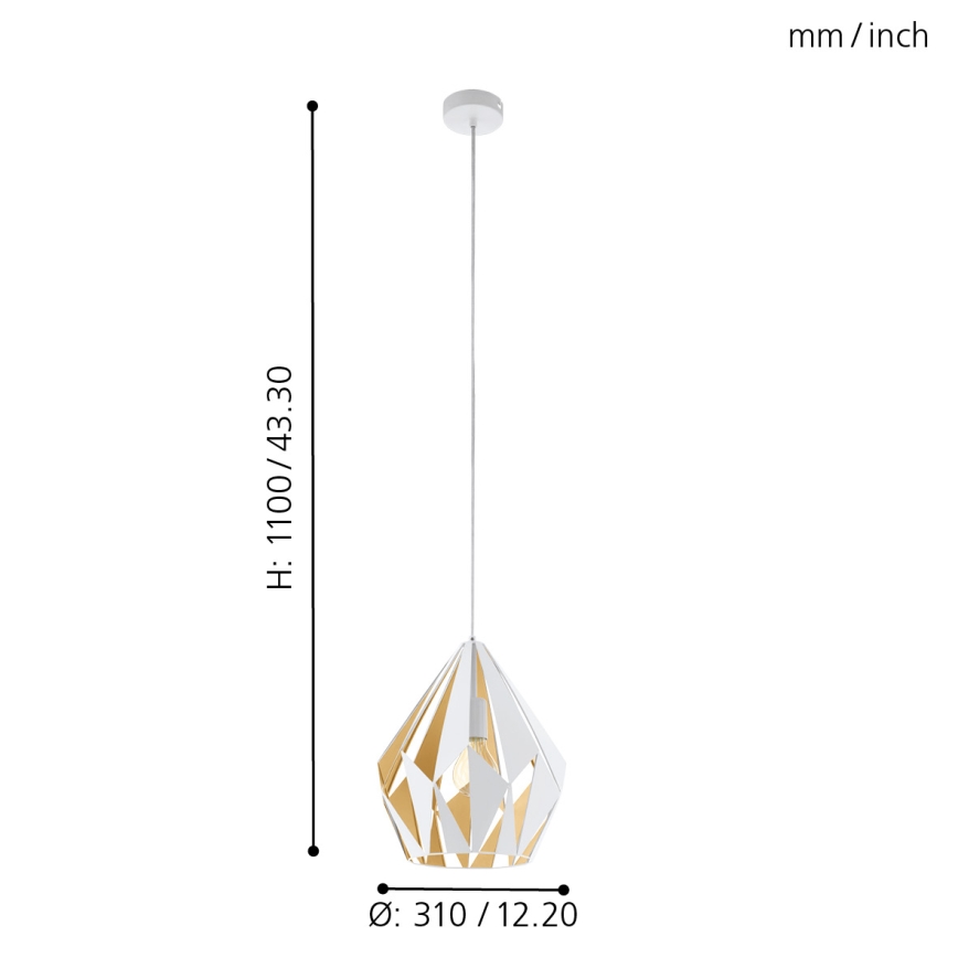 Eglo - Luz pendente 1xE27/60W/230V