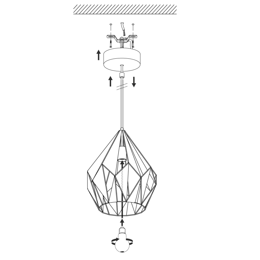 Eglo - Luz pendente 1xE27/60W/230V