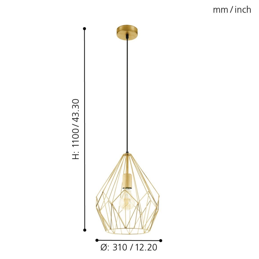 Eglo - Luz pendente 1xE27/60W/230V