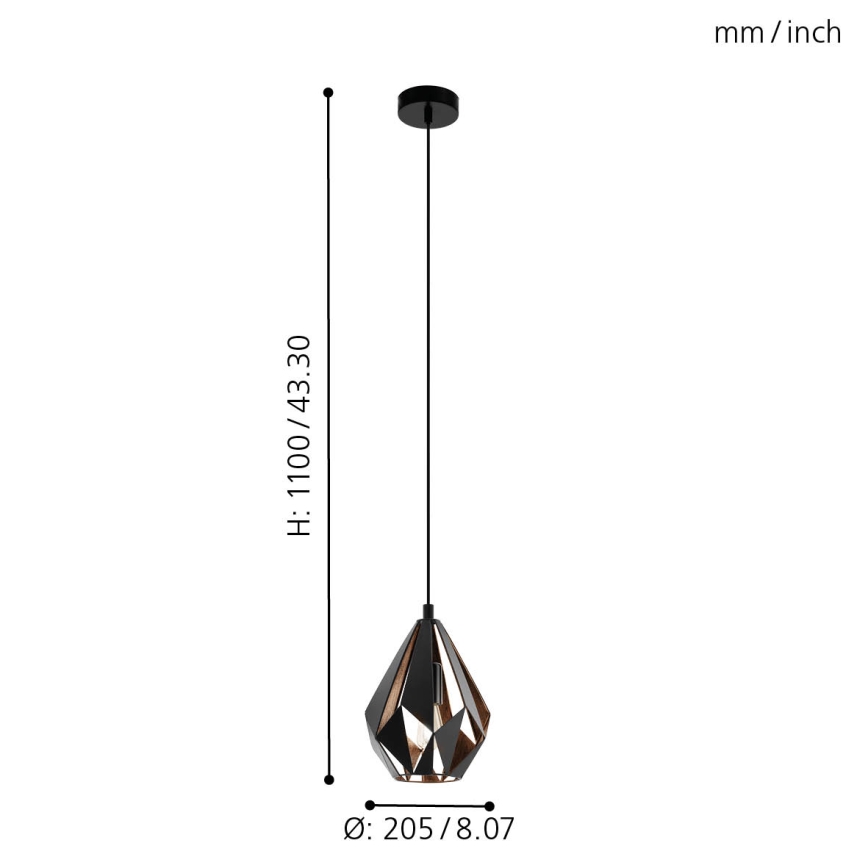 Eglo - Candelabro num fio 1xE27/60W/230V