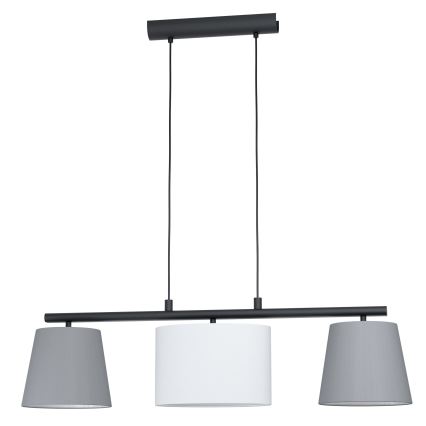 Eglo 55207 - Candeeiro suspenso ALMEIDA 3xE14/25W/230V cinzento