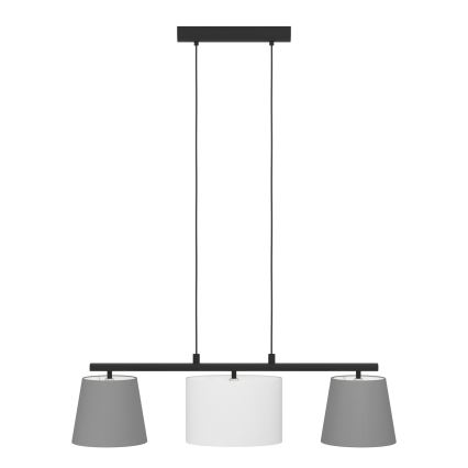 Eglo 55207 - Candeeiro suspenso ALMEIDA 3xE14/25W/230V cinzento