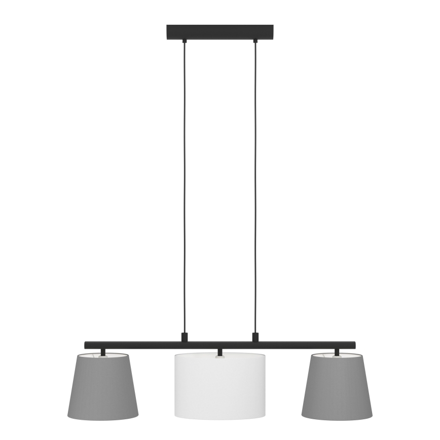 Eglo 55207 - Candeeiro suspenso ALMEIDA 3xE14/25W/230V cinzento