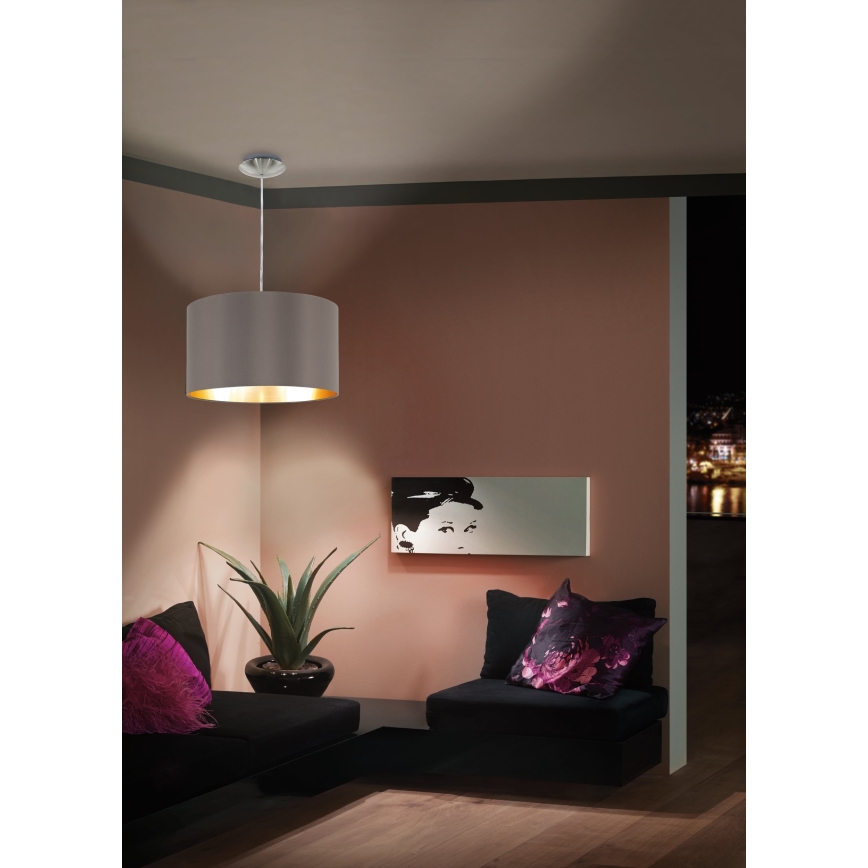 Eglo 55269 - Candeeiro suspenso MASERLO 1xE27/60W/230V castanho