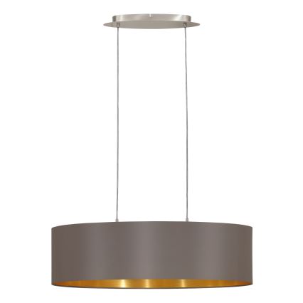 Eglo 55271 - Candeeiro suspenso MASERLO 2xE27/60W/230V castanho