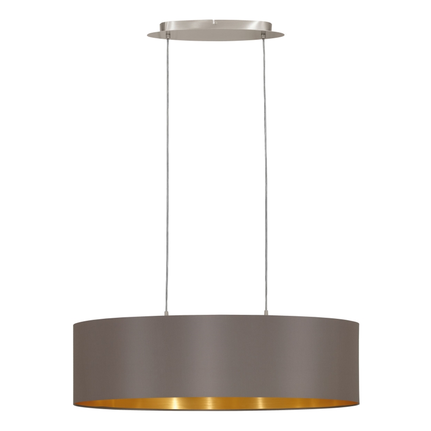 Eglo 55271 - Candeeiro suspenso MASERLO 2xE27/60W/230V castanho