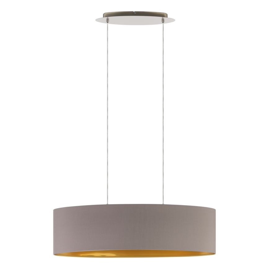 Eglo 55271 - Candeeiro suspenso MASERLO 2xE27/60W/230V castanho