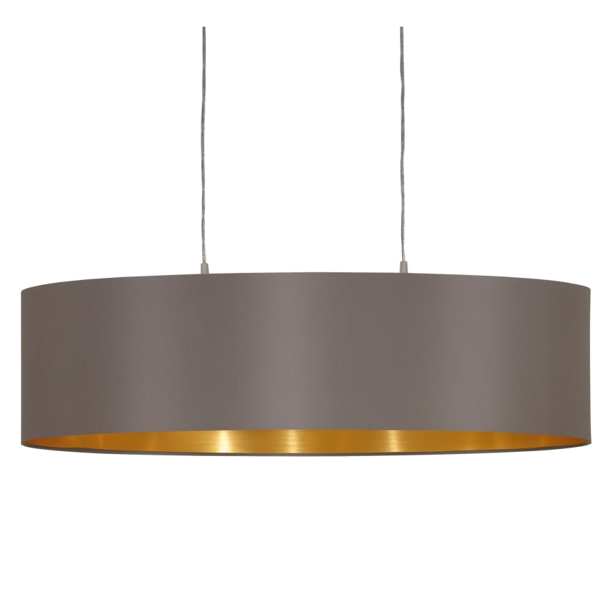 Eglo 55271 - Candeeiro suspenso MASERLO 2xE27/60W/230V castanho