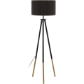 Eglo 55291 - Candeeiro de chão BIDFORD 1xE27/60W/230V preto/castanho