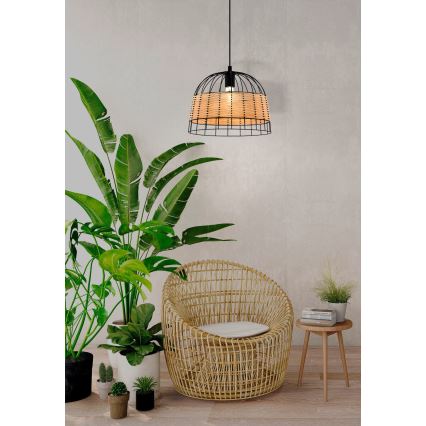 Eglo 55709 - Candeeiro suspenso ANWICK 1xE27/40W/230V vime