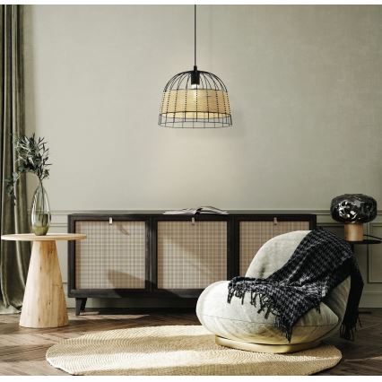 Eglo 55709 - Candeeiro suspenso ANWICK 1xE27/40W/230V vime