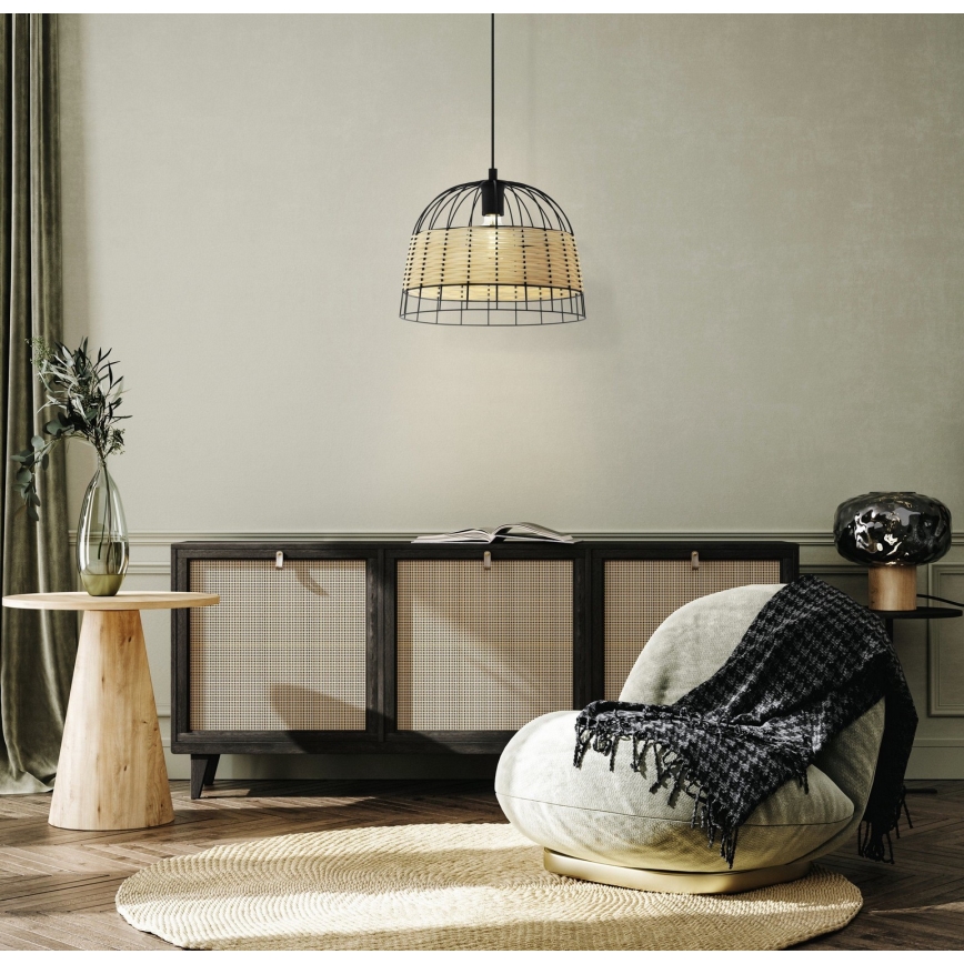Eglo 55709 - Candeeiro suspenso ANWICK 1xE27/40W/230V vime