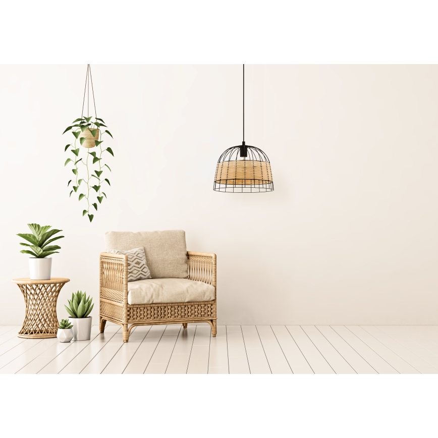 Eglo 55709 - Candeeiro suspenso ANWICK 1xE27/40W/230V vime