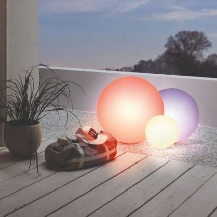 Eglo 55784 - LED RGBW Iluminação exterior MONTEROLO-C 1xE27/9W/230V IP65 diâmetro 39 cm + controlo remoto