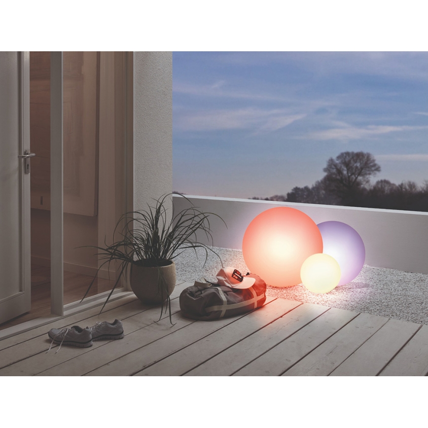 Eglo 55786 - LED RGBW Candeeiro exterior MONTEROLO-C 1xE27/9W/230V 2700-6500K IP65 diâmetro 30 cm + comando