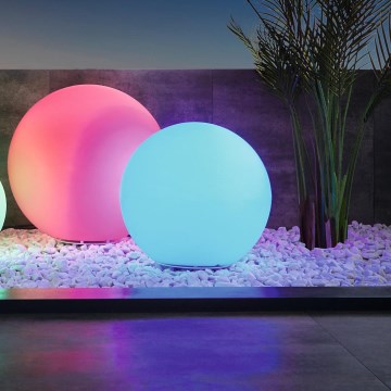 Eglo 55787 - LED RGBW Candeeiro exterior MONTEROLO-C 1xE27/9W/230V 2700-6500K IP65 diâmetro 39 cm + comando