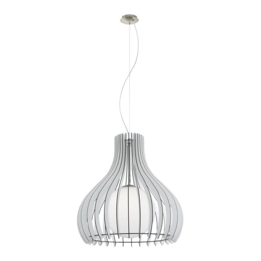 Eglo 61716 - Candeeiro suspenso TINDORI 1xE27/60W/230V diâmetro 60 cm branco