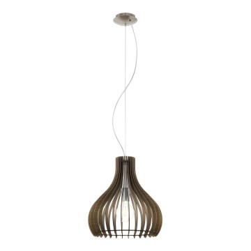 Eglo 61917 - Candeeiro suspenso TINDORI 1xE27/60W/230V diâmetro 38 cm castanho