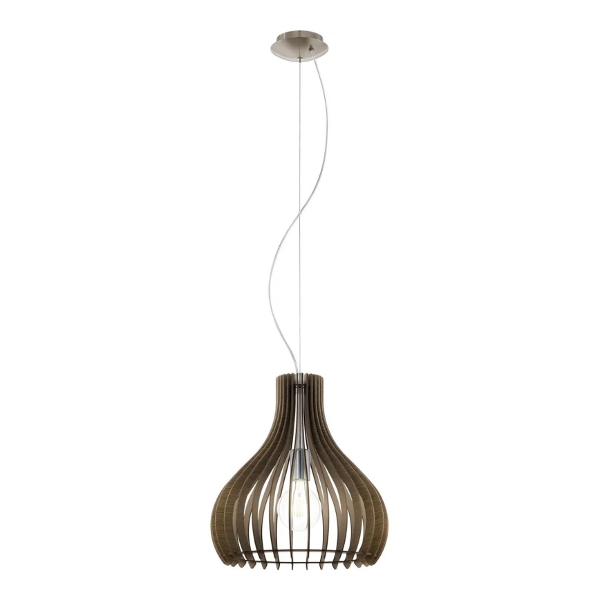 Eglo 61917 - Candeeiro suspenso TINDORI 1xE27/60W/230V diâmetro 38 cm castanho