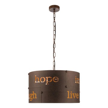 Eglo 62331 - Candeeiro suspenso COLDINGHAM PRO 3xE27/60W/230V castanho