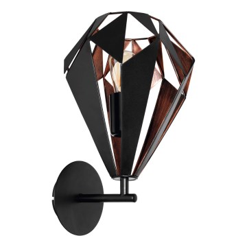 Eglo 62835 - Iluminação de parede CARLTON PRO 1xE27/60W/230V preto