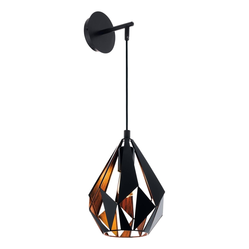 Eglo 62836 - Iluminação de parede CARLTON PRO 1xE27/60W/230V preto