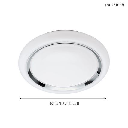 Eglo 64529 - Iluminação de teto LED RGBW com regulação CAPASSO-C LED/17W/230V branco