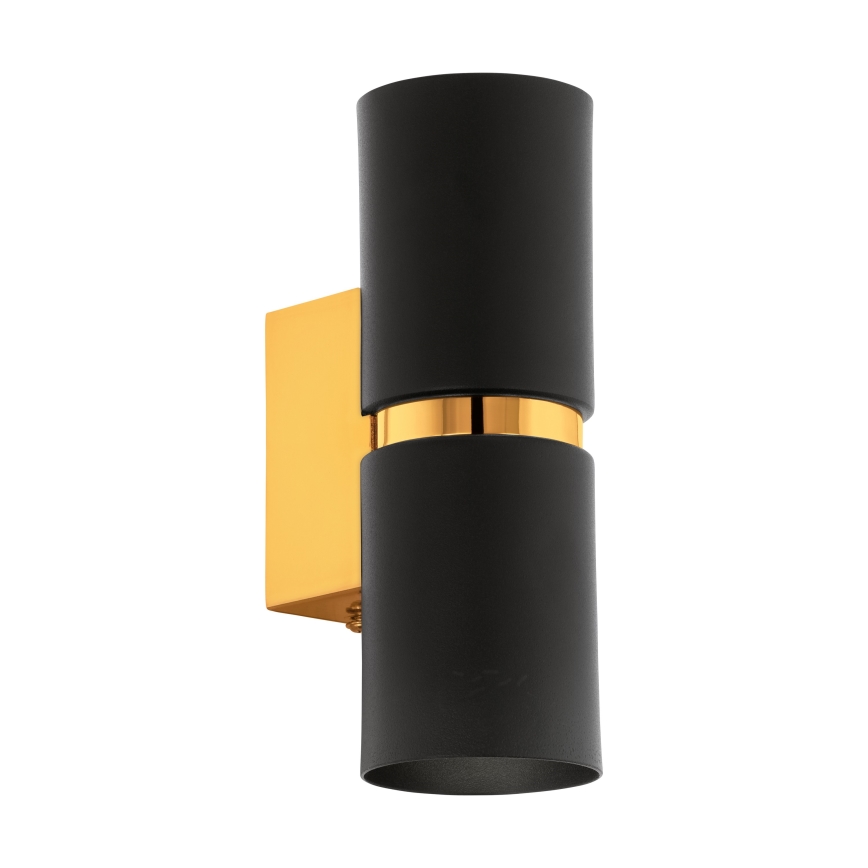 Eglo 64795 - Iluminação de parede LED PASSA PRO 2xGU10/3,3W/230V 3000K preto/dourado