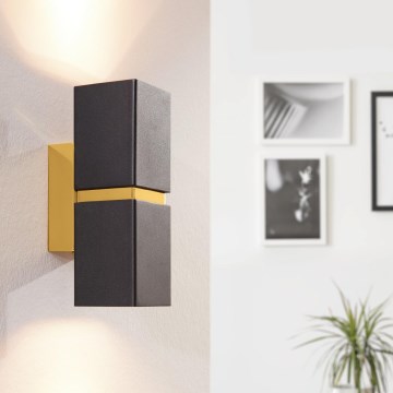 Eglo 64798 - Iluminação de parede LED PASSA PRO 2xGU10/3,3W/230V 3000K preto/dourado